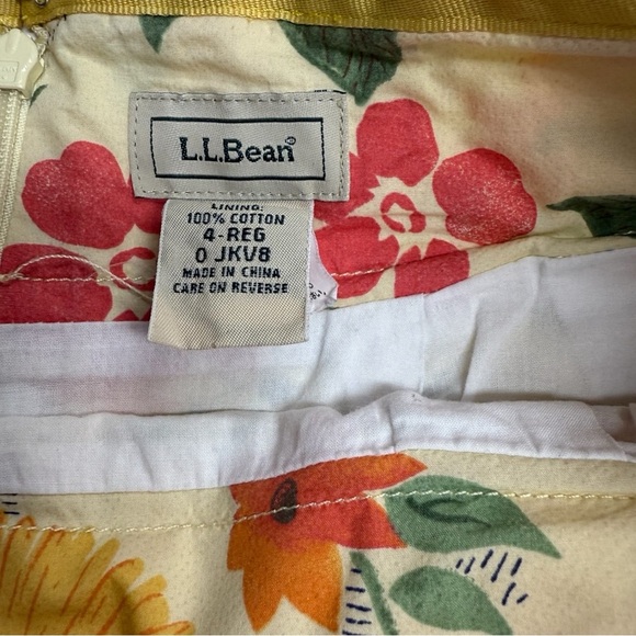 Vintage L.L. Bean Floral Skirt Size 4 - Picture 3 of 4